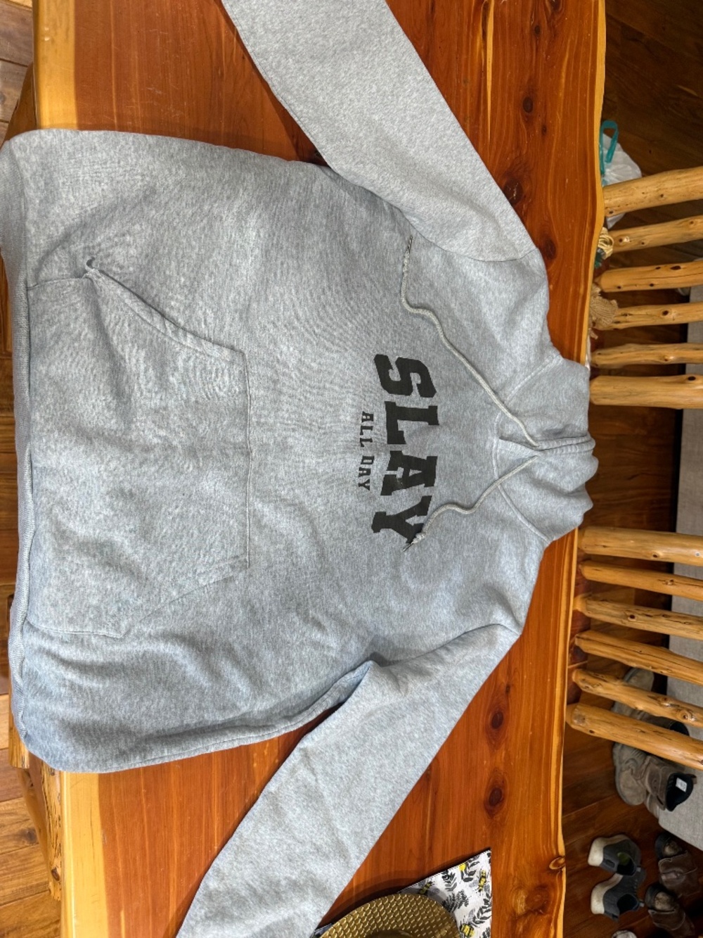 Slay all day saying hooded sweatshirt